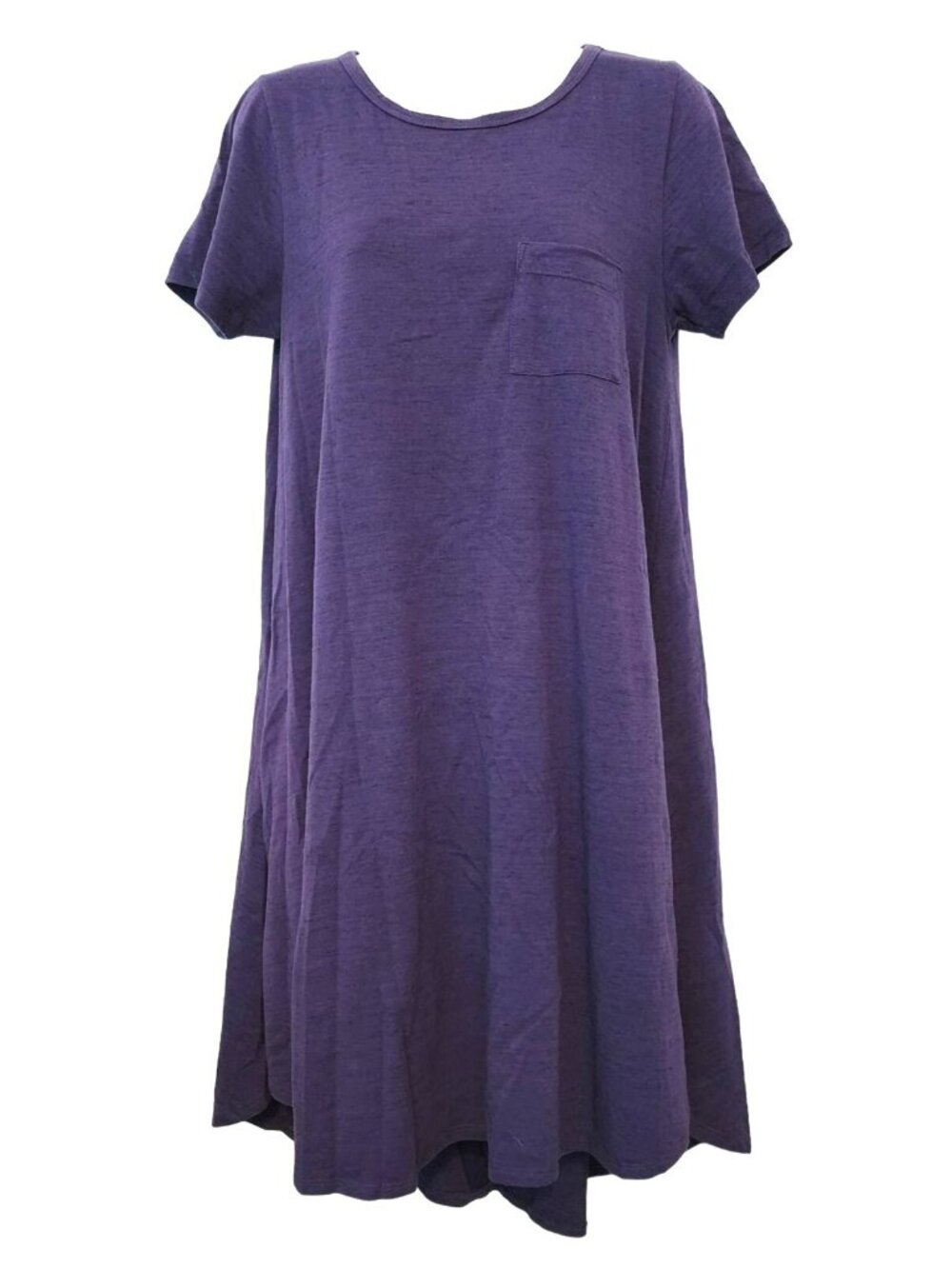 Women's LuLaRoe T-shirt Pocket High-Low Dress XS Carly Swing Dress Blue Heather